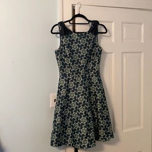 Ted Baker pattern dress, deep back V! Worn once